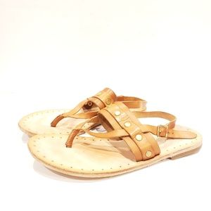 Frye Womens sandals shoes leather size 8.5b light brown luggage